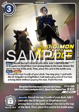 Metropolitan Police Department, Community Safety Bureau, Cyber Crime Division, Investigation Unit 11, Digimon Crime Response Team (BT16-096)