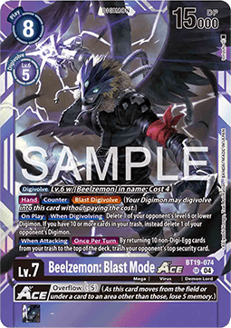 Beelzemon: Blast Mode Ace (BT19-074) (V.1)