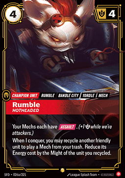 Rumble, Hotheaded (V.2 - Showcase)