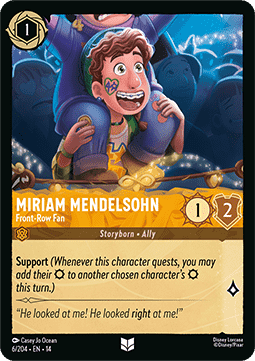 Miriam Mendelsohn - Front-Row Fan